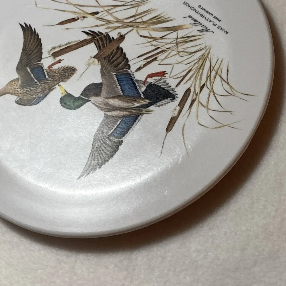 Mebel Round Tray Italy Mallards James‎ Lockhart Melamine MCM Ducks Footed